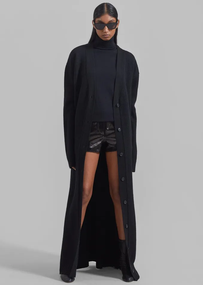 Emi Long Knit Cardigan 8211 Black Women The Frankie Shop Clothing