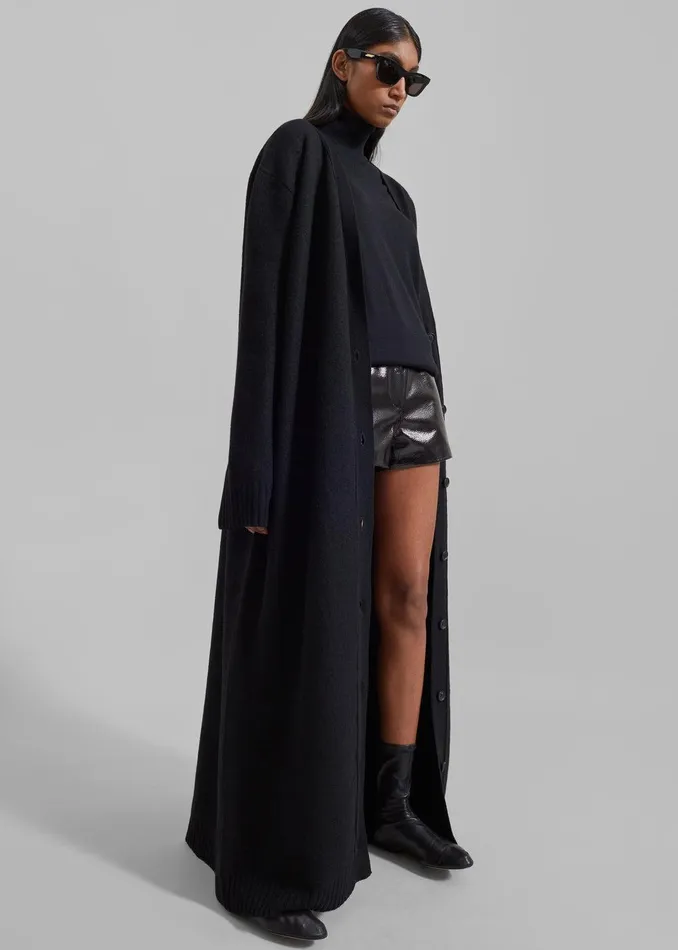 Emi Long Knit Cardigan 8211 Black Women The Frankie Shop Clothing
