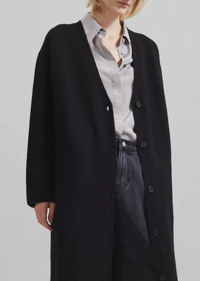Emi Long Knit Cardigan 8211 Black Women The Frankie Shop Clothing