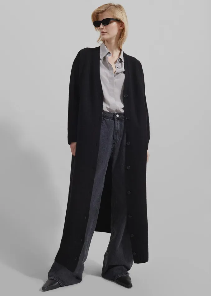 Emi Long Knit Cardigan 8211 Black Women The Frankie Shop Clothing