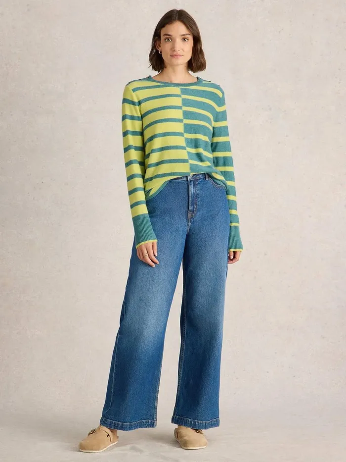 EMMA CREW NECK JUMPER Blue Multi Women White Stuff Knitwear