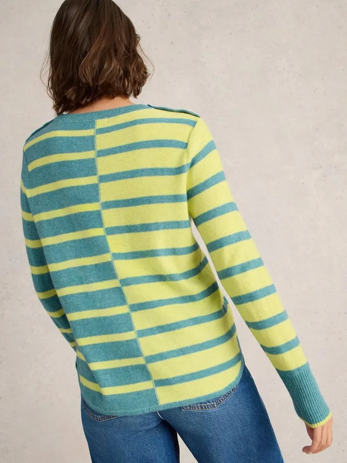 EMMA CREW NECK JUMPER Blue Multi Women White Stuff Knitwear EMMA CREW NECK JUMPER Blue Multi Women White Stuff Knitwear
