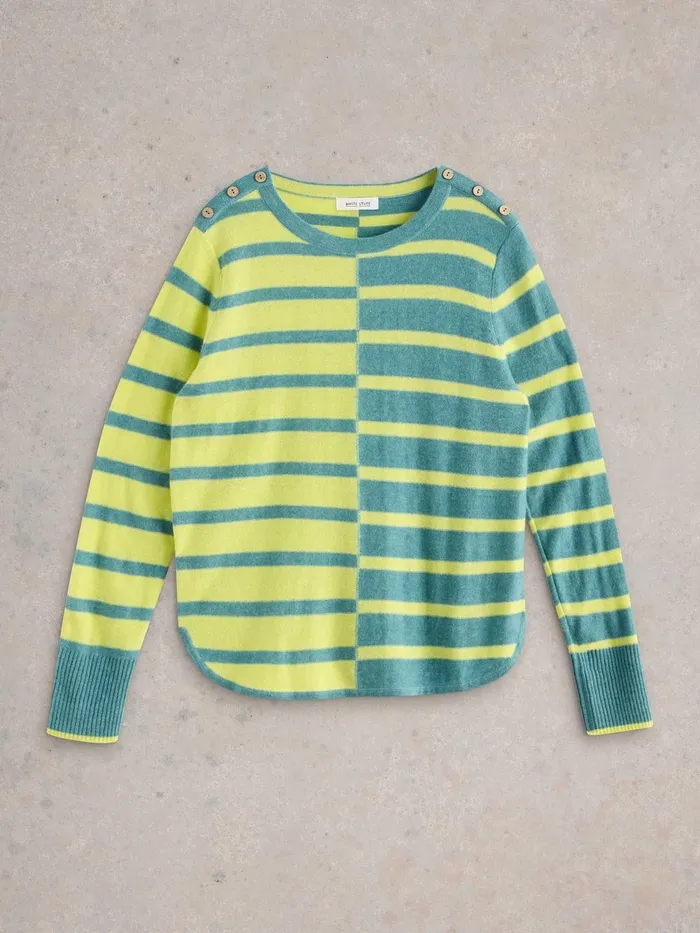 EMMA CREW NECK JUMPER Blue Multi Women White Stuff Knitwear EMMA CREW NECK JUMPER Blue Multi Women White Stuff Knitwear