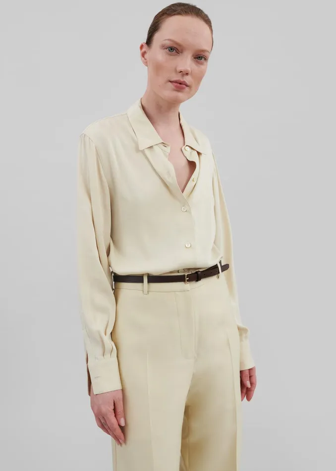 Emra Silk Trousers 8211 Pale Yellow Women The Frankie Shop Clothing