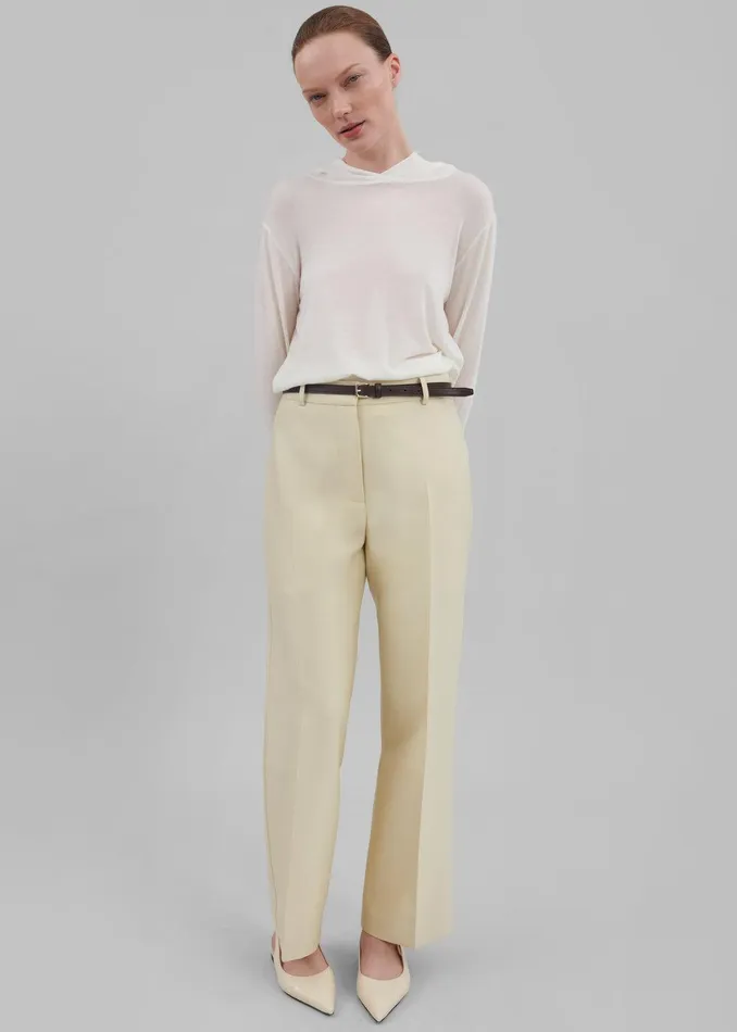 Emra Silk Trousers 8211 Pale Yellow Women The Frankie Shop Clothing