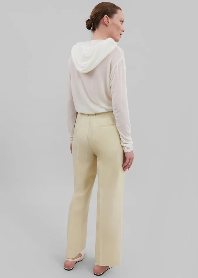 Emra Silk Trousers 8211 Pale Yellow Women The Frankie Shop Clothing