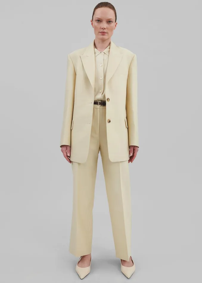 Emra Silk Trousers 8211 Pale Yellow Women The Frankie Shop Clothing