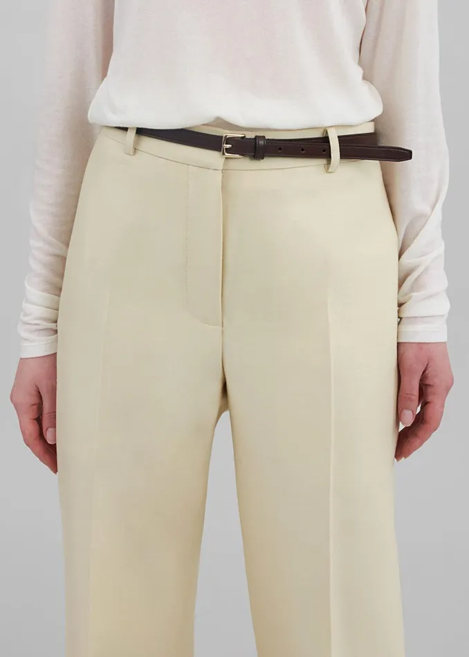 Emra Silk Trousers 8211 Pale Yellow Women The Frankie Shop Clothing