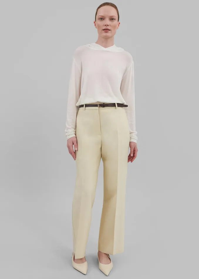 Emra Silk Trousers 8211 Pale Yellow Women The Frankie Shop Clothing