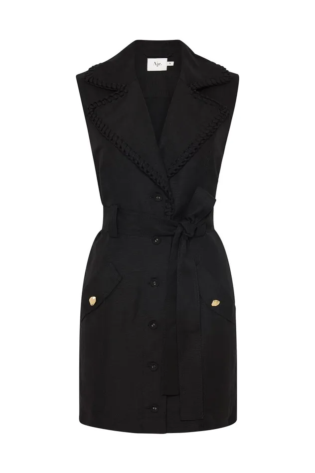 Encompass Utility Mini Dress Black Women Aje Dresses Encompass Utility Mini Dress Black Women Aje Dresses