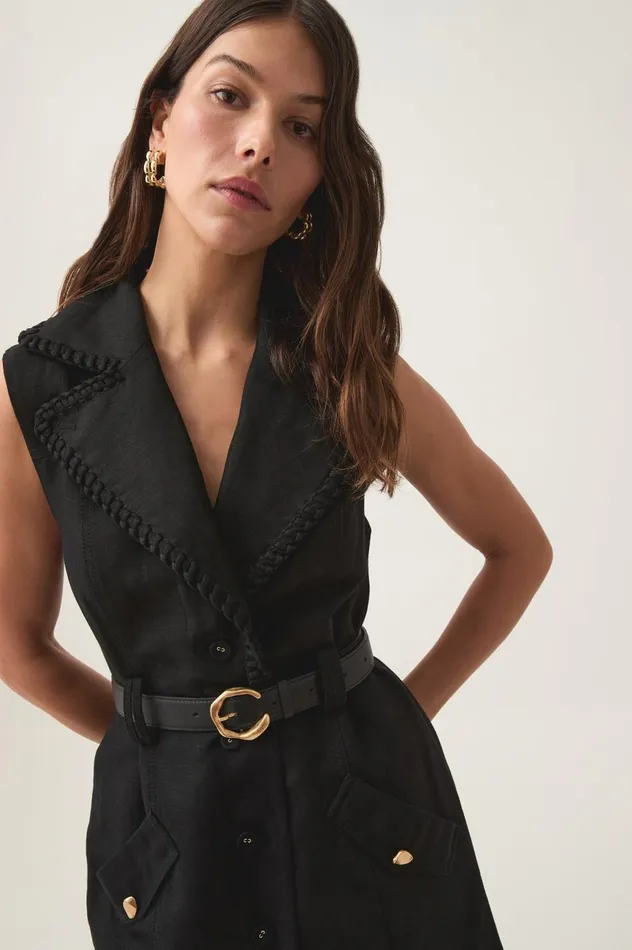 Encompass Utility Mini Dress Black Women Aje Dresses Encompass Utility Mini Dress Black Women Aje Dresses
