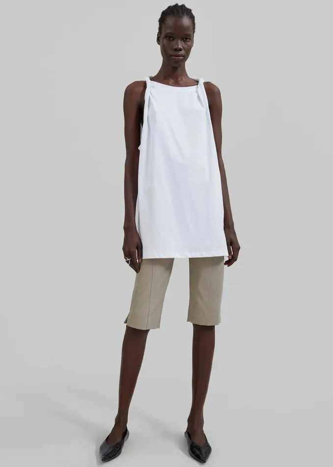 Erika Twisted Sleeve Tank 8211 White Women The Frankie Shop Clothing