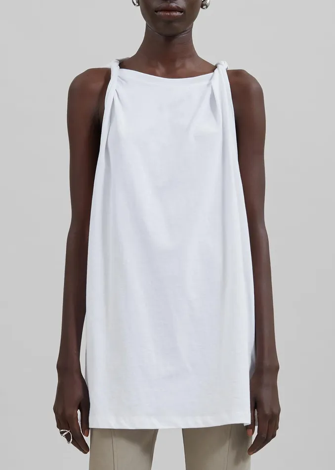 Erika Twisted Sleeve Tank 8211 White Women The Frankie Shop Clothing