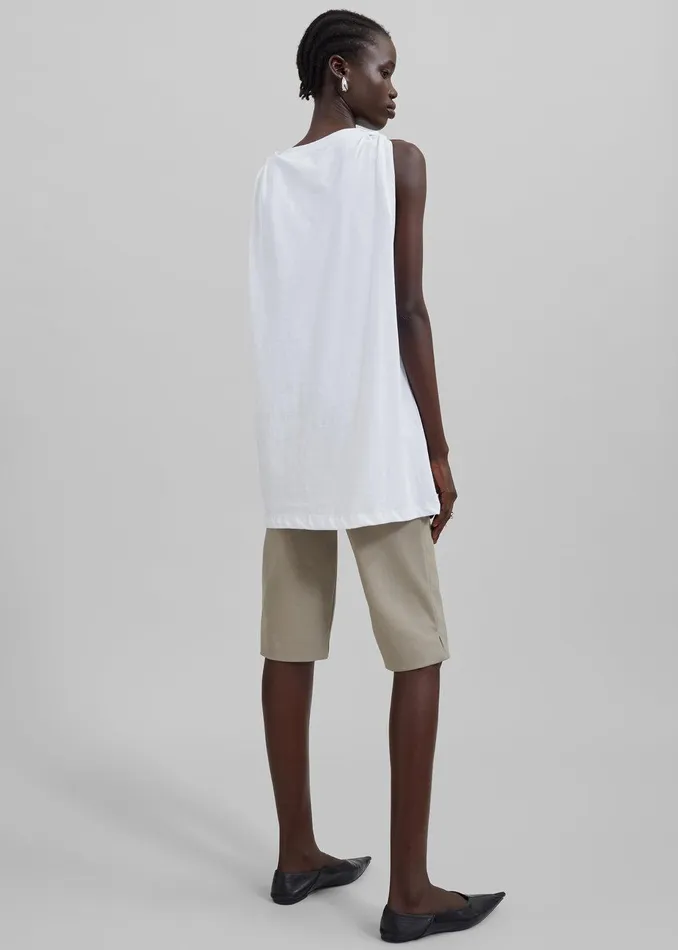 Erika Twisted Sleeve Tank 8211 White Women The Frankie Shop Clothing