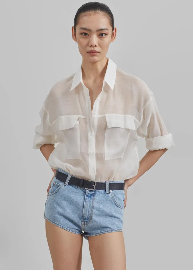 Erinne Denim Hot Pants 8211 Worn Wash Women The Frankie Shop Clothing