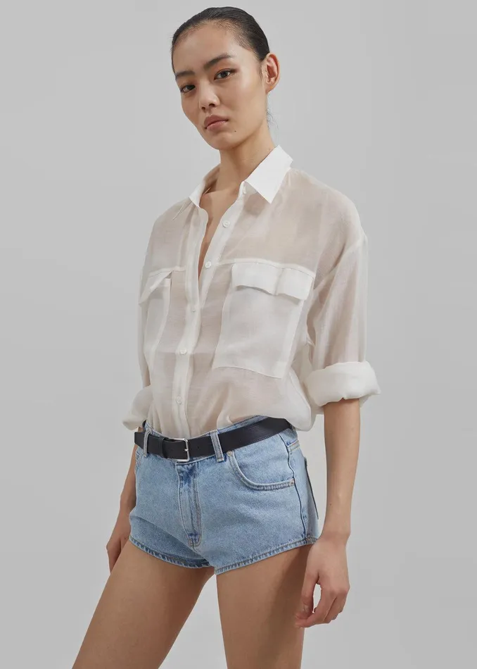 Erinne Denim Hot Pants 8211 Worn Wash Women The Frankie Shop Clothing