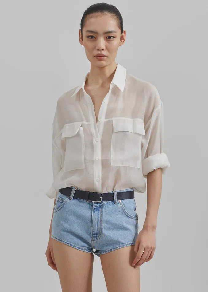 Erinne Denim Hot Pants 8211 Worn Wash Women The Frankie Shop Clothing