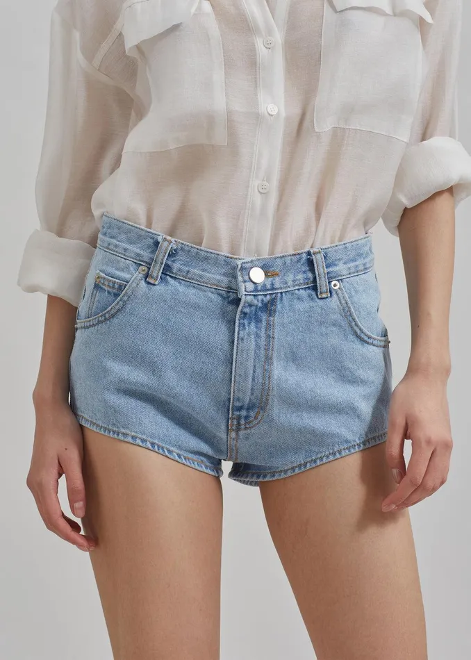 Erinne Denim Hot Pants 8211 Worn Wash Women The Frankie Shop Clothing