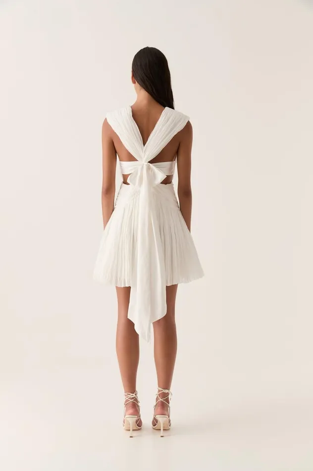 Escapist Mini Dress Ivory Women Aje Dresses Escapist Mini Dress Ivory Women Aje Dresses