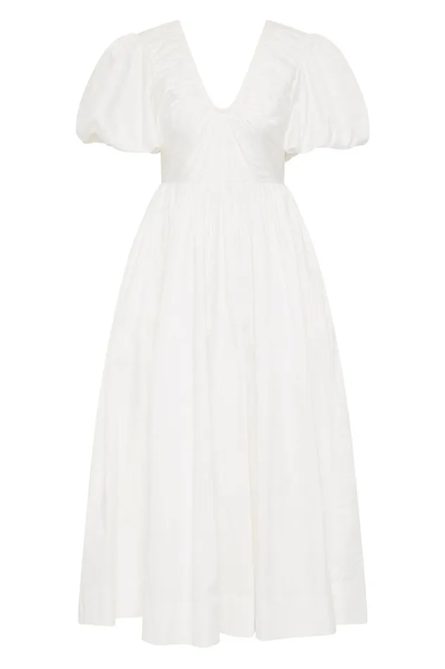 Esmerie Midi Dress Ivory Women Aje Dresses Esmerie Midi Dress Ivory Women Aje Dresses