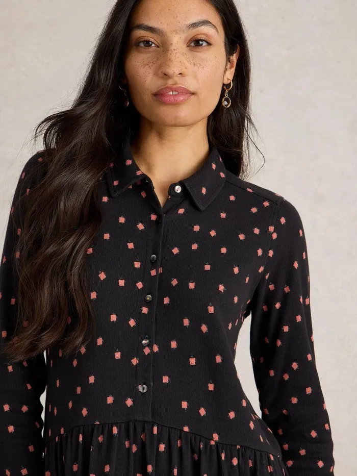 Everly Jersey Rib Shirt Dress Black Print Women White Stuff Dresses Everly Jersey Rib Shirt Dress Black Print Women White Stuff Dresses