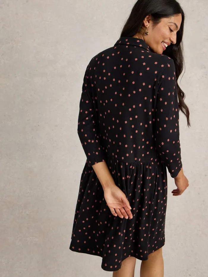 Everly Jersey Rib Shirt Dress Black Print Women White Stuff Dresses Everly Jersey Rib Shirt Dress Black Print Women White Stuff Dresses