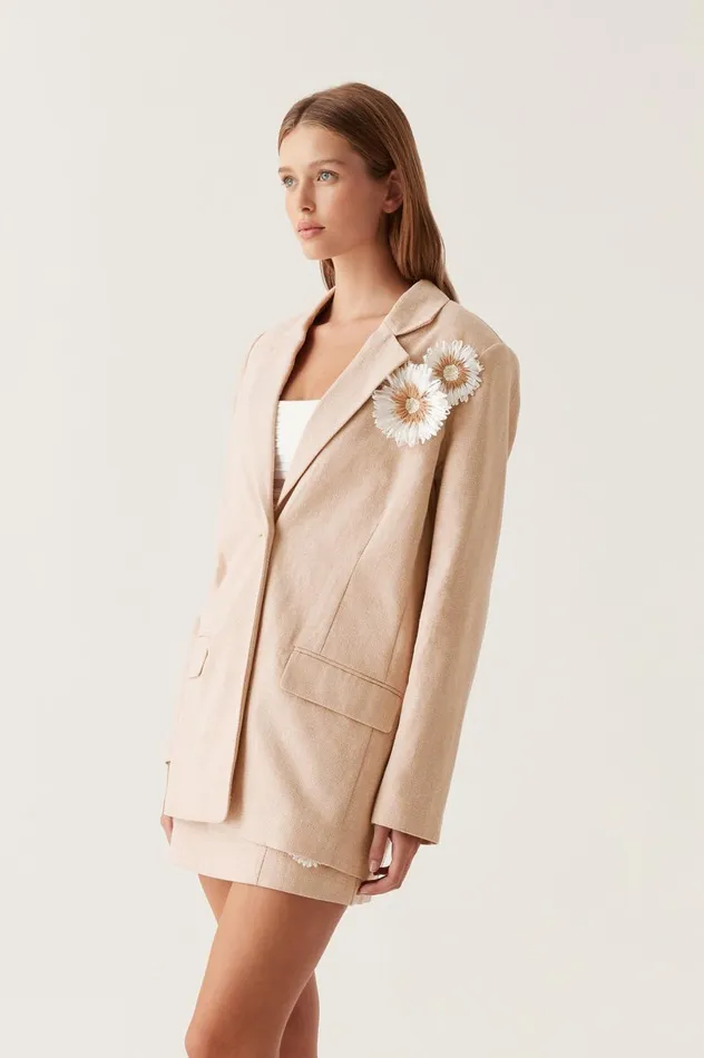 Evoke Tailored Jacket Ivorynatural Women Aje Blazers Jackets and Coats Evoke Tailored Jacket Ivorynatural Women Aje Blazers Jackets and Coats
