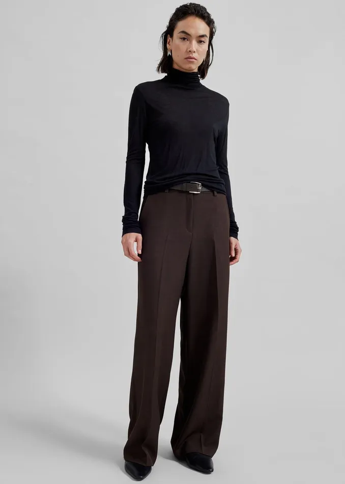 Evren Sheer Turtleneck 8211 Black Women The Frankie Shop Clothing