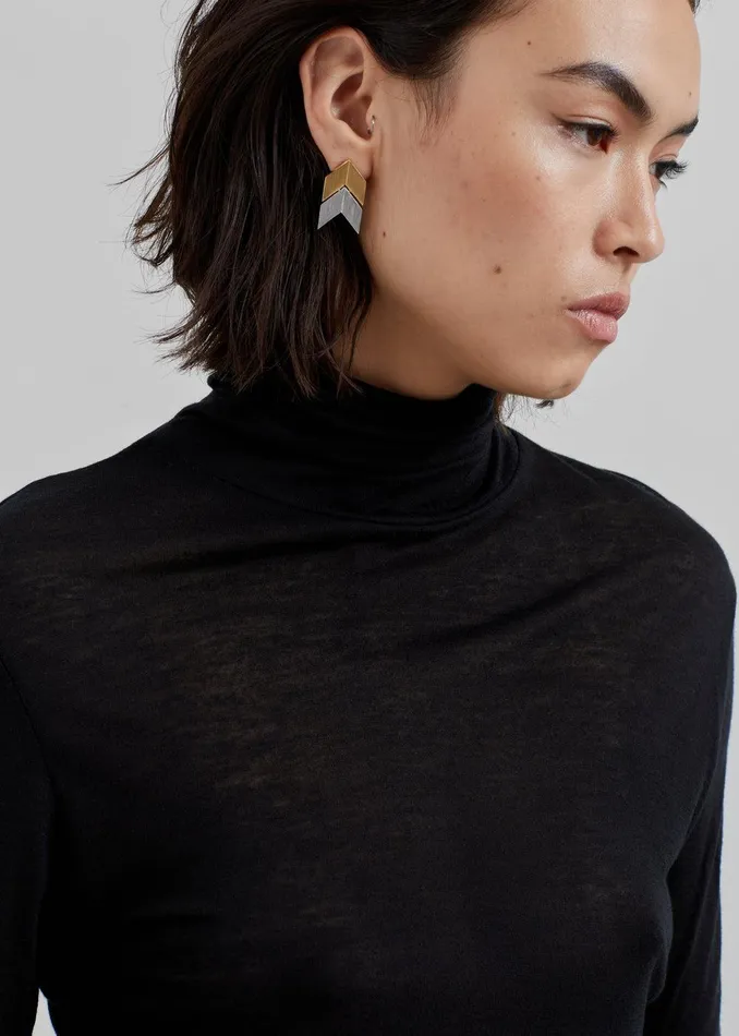 Evren Sheer Turtleneck 8211 Black Women The Frankie Shop Clothing