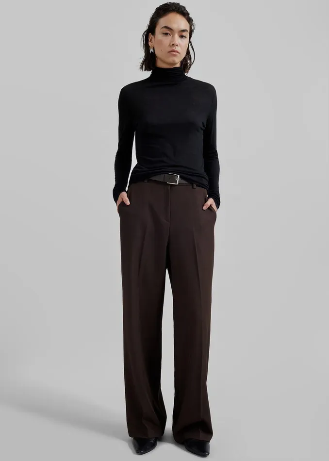 Evren Sheer Turtleneck 8211 Black Women The Frankie Shop Clothing