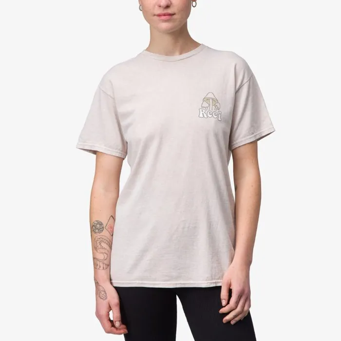 Far Out Short Sleeve Washed Tee Almond Milk Mineral Women Reef Tshirts and Tanks Far Out Short Sleeve Washed Tee Almond Milk Mineral Women Reef Tshirts and Tanks