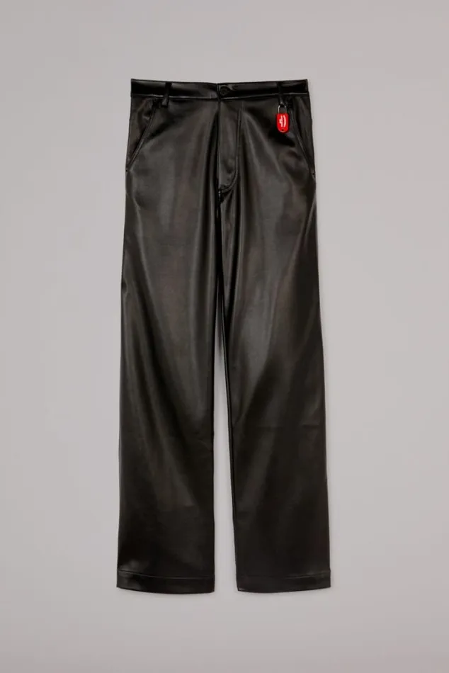 Faux Leather Trousers Black Black Men Fiorucci Faux Leather Trousers Black Black Men Fiorucci