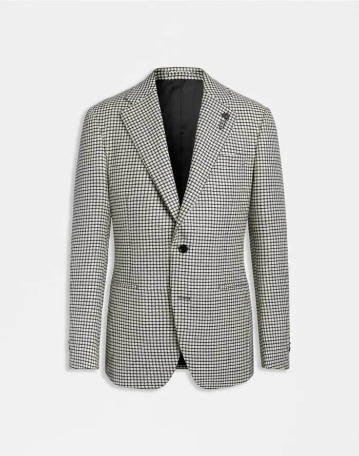 Feeling Line Singlebreasted Jacket In Patterned Lambswool Fabric Men Lardini Blazer