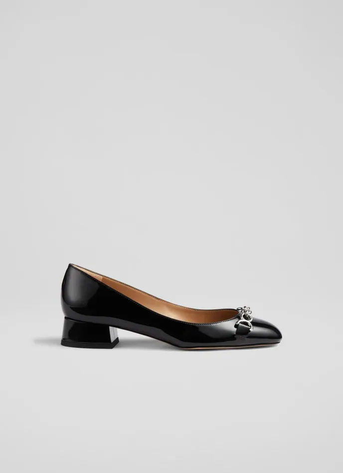Flats Women LKBennett Blakely Black Patent Snaffle Pumps Black