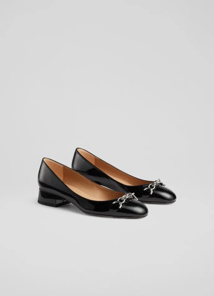 Flats Women LKBennett Blakely Black Patent Snaffle Pumps Black Flats Women LKBennett Blakely Black Patent Snaffle Pumps Black