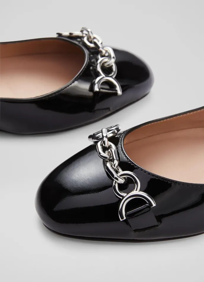 Flats Women LKBennett Blakely Black Patent Snaffle Pumps Black Flats Women LKBennett Blakely Black Patent Snaffle Pumps Black