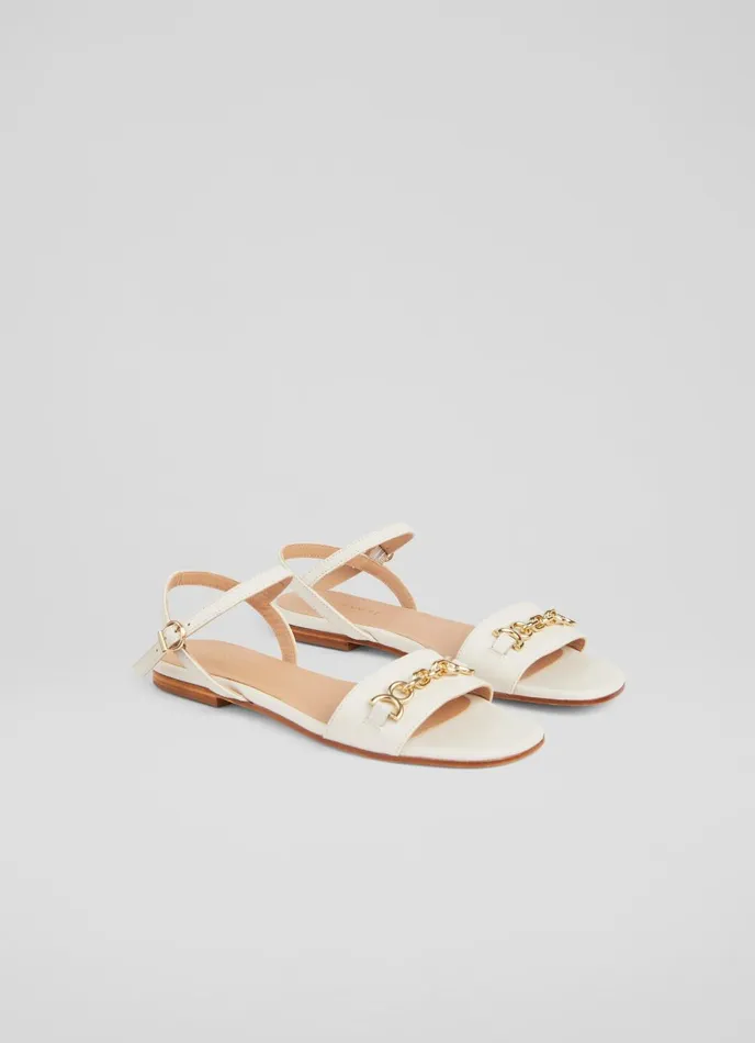 Flats Women LKBennett Kelly Cream Leather SnaffleDetail Flat Sandals Ecru Flats Women LKBennett Kelly Cream Leather SnaffleDetail Flat Sandals Ecru
