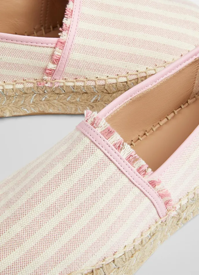 Flats Women LKBennett Tiana Pink Canvas Flatform Espadrilles Light Pink Flats Women LKBennett Tiana Pink Canvas Flatform Espadrilles Light Pink