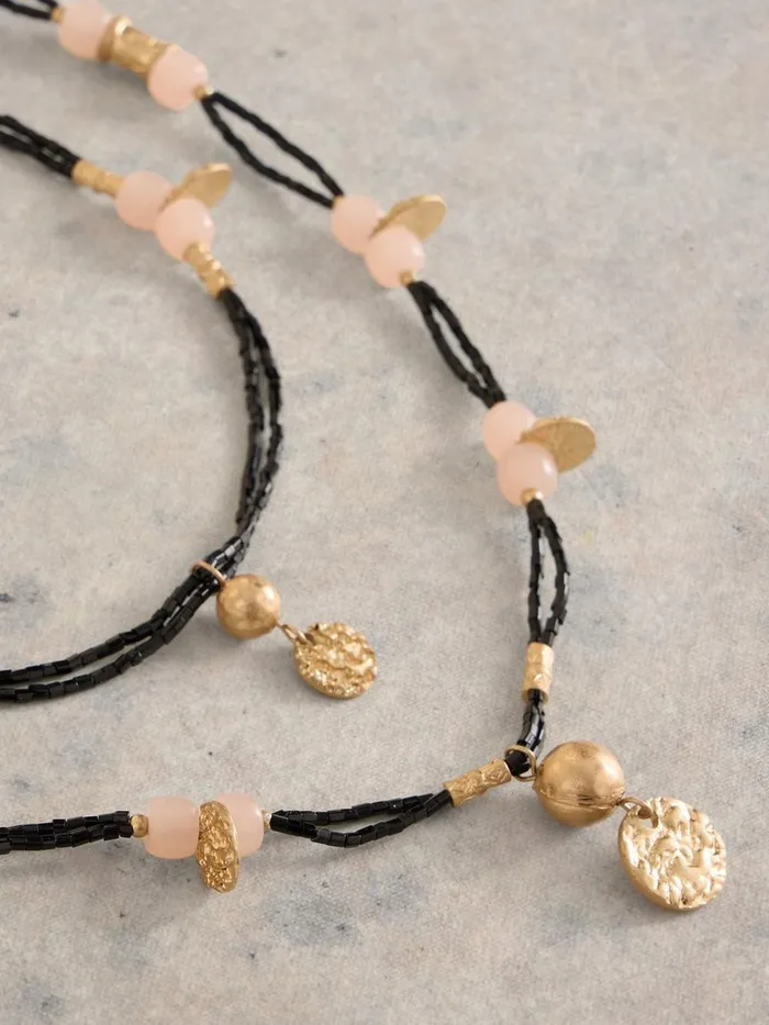FLORA CHARM BEAD NECKLACE Black Multi Women White Stuff Jewellery