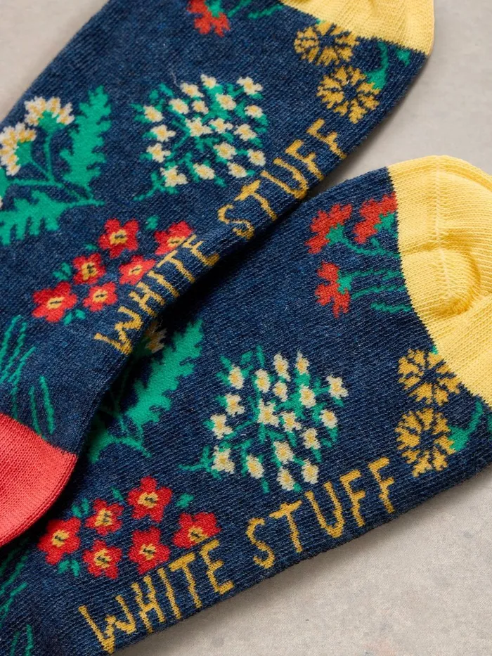 Floral Bouquet Ankle Sock Blue Multi Women White Stuff Socks