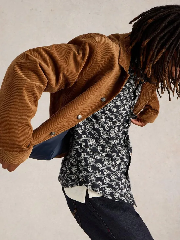Floral Ripple Printed Shirt Black Multi Men White Stuff Shirts