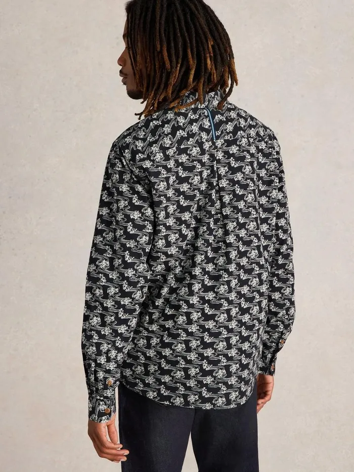 Floral Ripple Printed Shirt Black Multi Men White Stuff Shirts Floral Ripple Printed Shirt Black Multi Men White Stuff Shirts