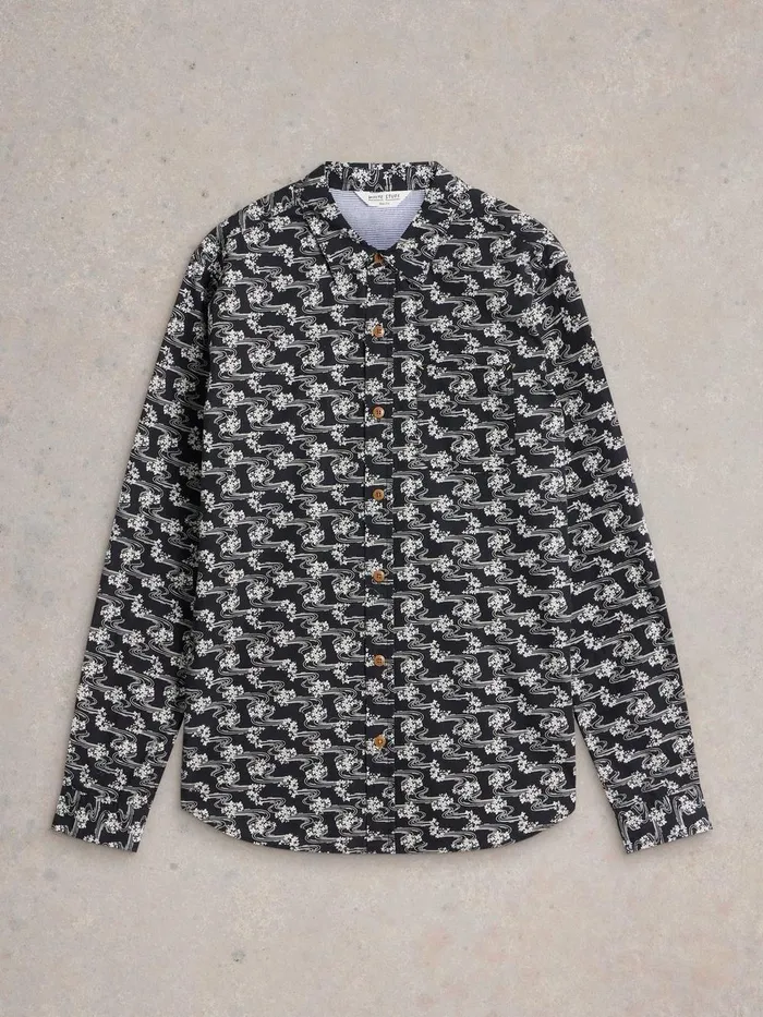 Floral Ripple Printed Shirt Black Multi Men White Stuff Shirts Floral Ripple Printed Shirt Black Multi Men White Stuff Shirts