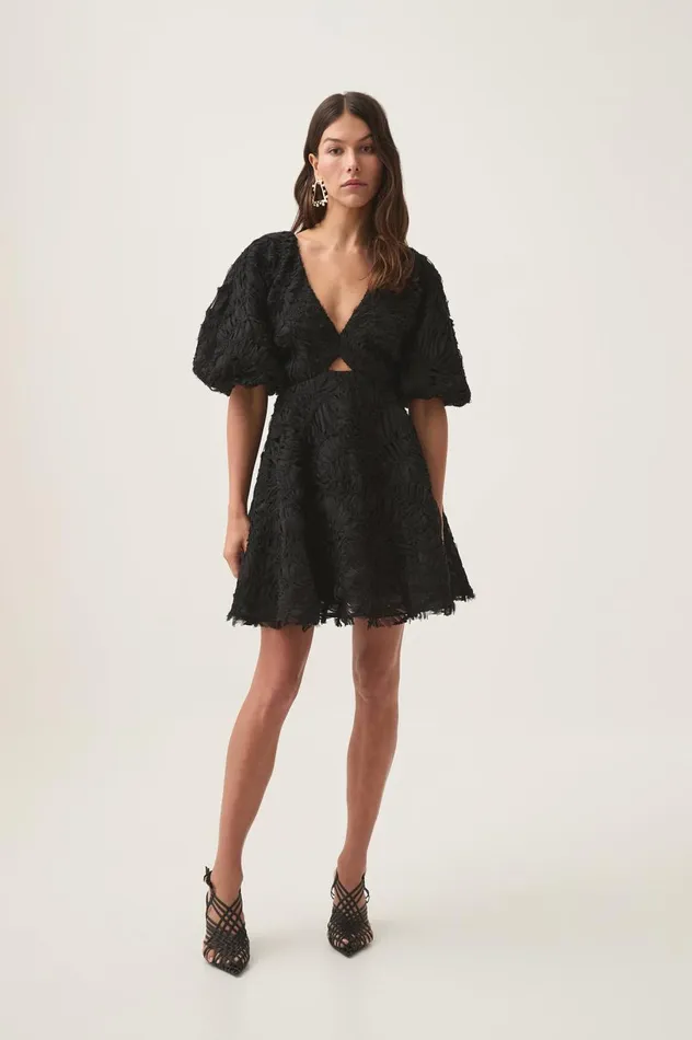 Florential Mini Swing Dress Black Women Aje Dresses