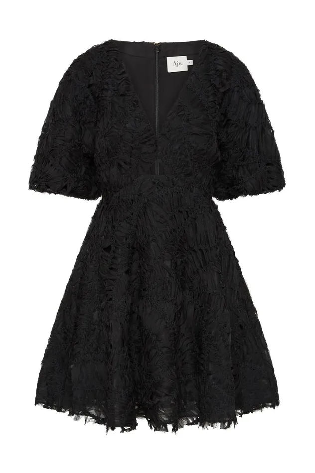 Florential Mini Swing Dress Black Women Aje Dresses Florential Mini Swing Dress Black Women Aje Dresses