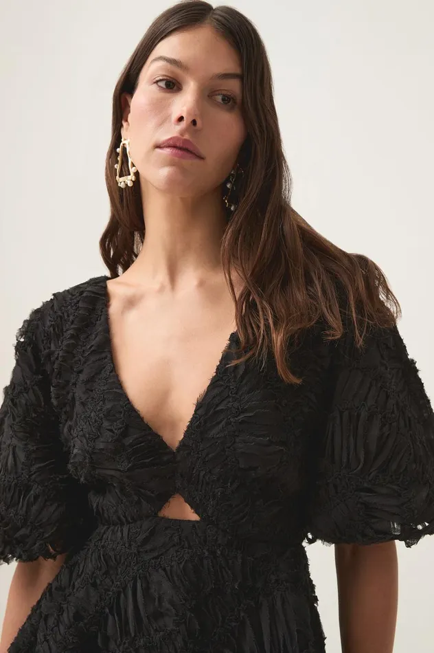 Florential Mini Swing Dress Black Women Aje Dresses Florential Mini Swing Dress Black Women Aje Dresses