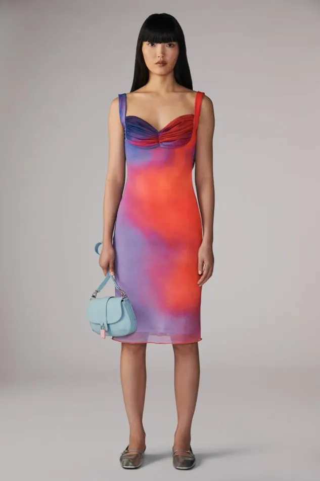 Flower Blur Gloria Midi Dress Red Red Women Fiorucci