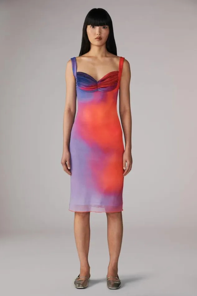 Flower Blur Gloria Midi Dress Red Red Women Fiorucci Flower Blur Gloria Midi Dress Red Red Women Fiorucci