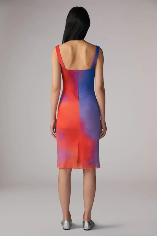 Flower Blur Gloria Midi Dress Red Red Women Fiorucci Flower Blur Gloria Midi Dress Red Red Women Fiorucci