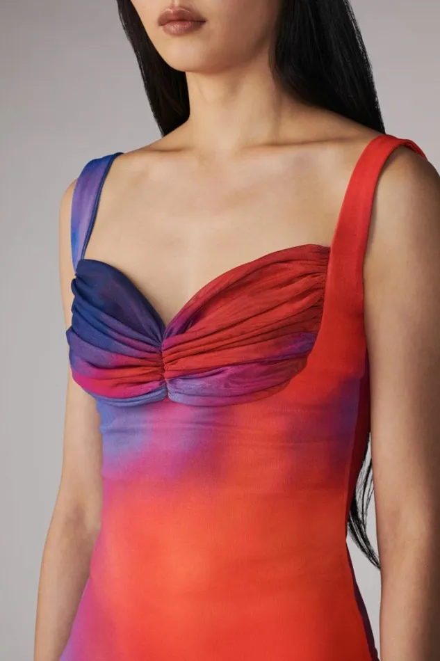 Flower Blur Gloria Midi Dress Red Red Women Fiorucci Flower Blur Gloria Midi Dress Red Red Women Fiorucci